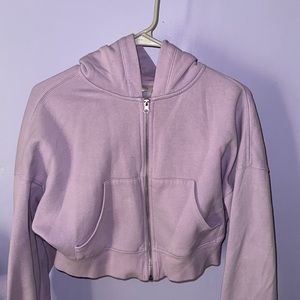 Cropped zip-up hoodie